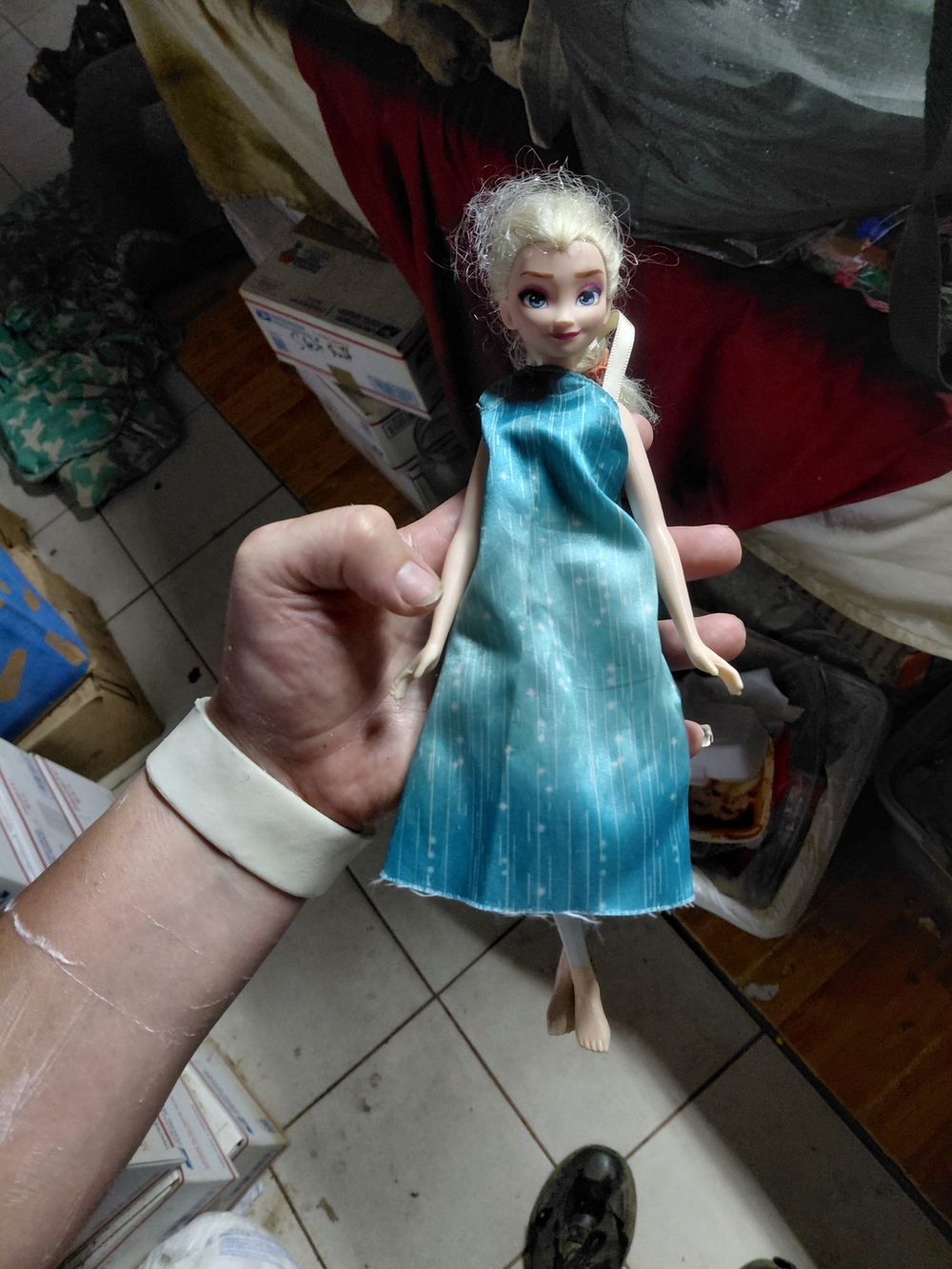 Disney Blue Dress Elsa-Style Doll in Teal Outfit